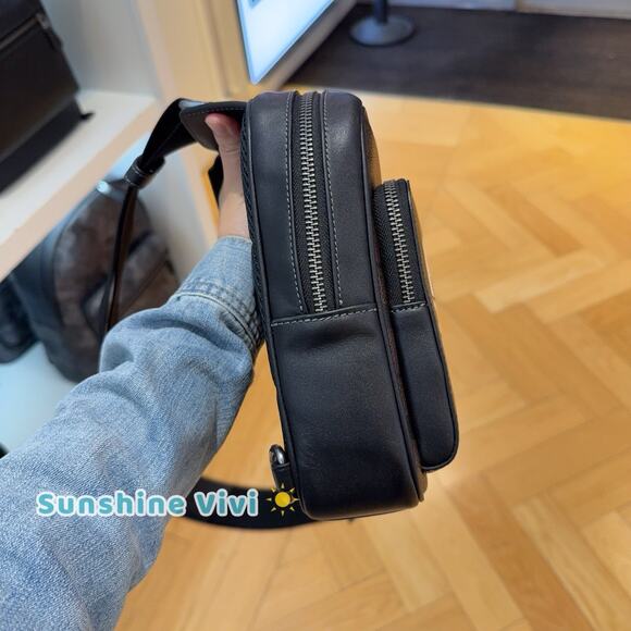 NWT COACH Men's Racer Sling Pack With Varsity Motif CAT80 Walnut Multi - Picture 4 of 9